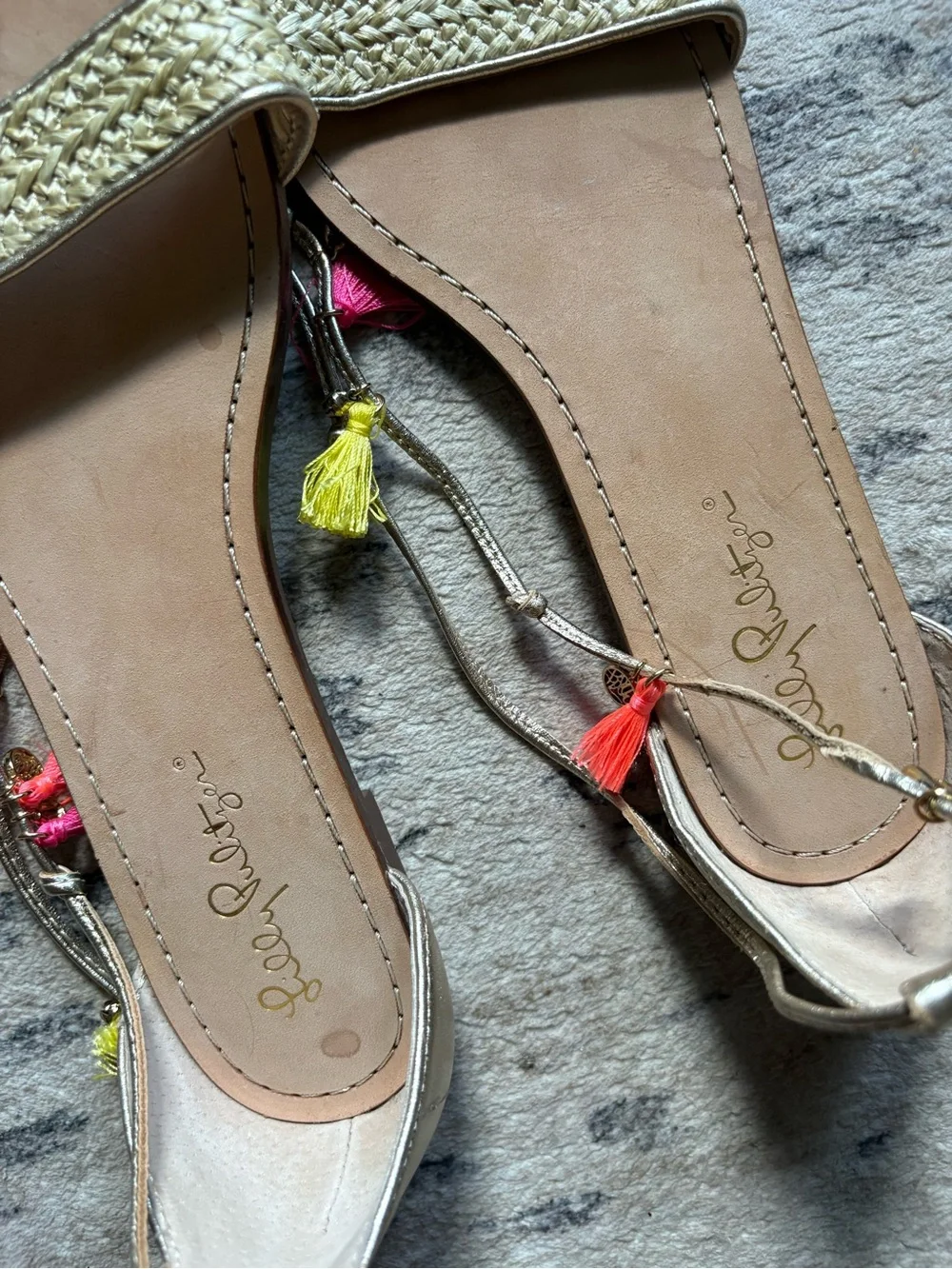Lilly Pulitzer Willa Sandals Size 7.5 tassels resortwear vacation beach summer